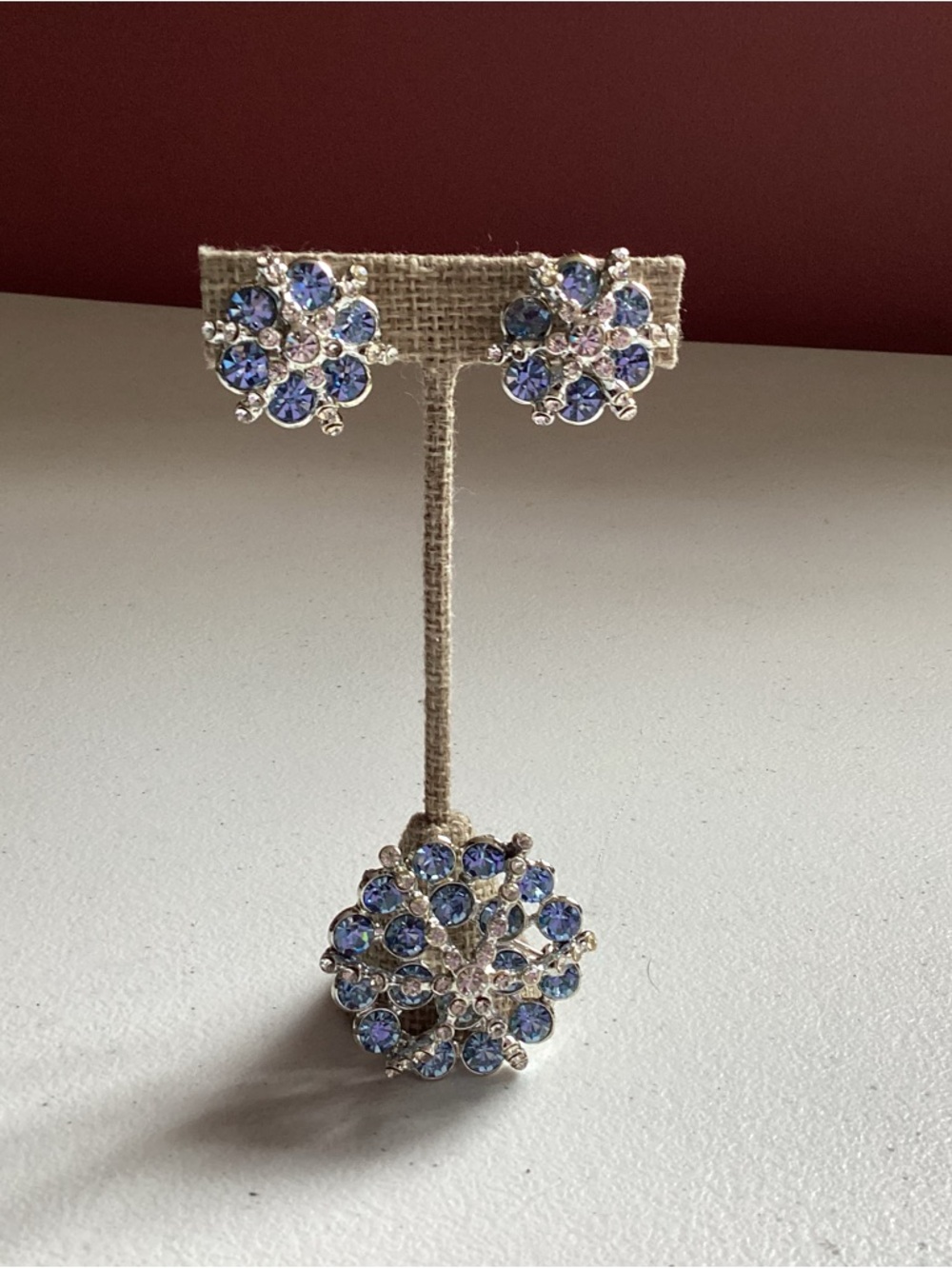 Elegant Blue and Silver Crystal Jewelry Set